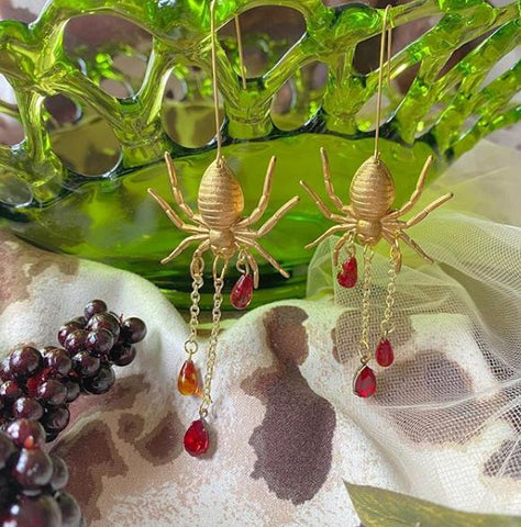 Spider Earrings, Halloween Jewelry, Spooky Spiders,Long Dangle Earrings for Women Girls,Halloween Party Favors