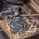 Stainless Steel Men Viking Dragon Pendant necklace as birthday gift with wooden box Never Fade