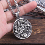 Stainless Steel Men Viking Dragon Pendant necklace as birthday gift with wooden box Never Fade