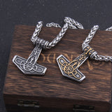 Stainless Steel Mix Gold thor's hammer mjolnir necklace viking scandinavian Odin viking necklace Men Stainless Steel gift