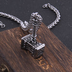 Stainless Steel Never Fade Thrall‘s Hammer of Destruction necklace or Viking Hammer necklace with wooden box