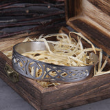 Stainless Steel Nordic Viking Norse Valknut Armband adjustable Men Wristband Cuff Bracelets with Viking Wooden Box