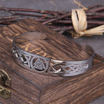 Stainless Steel Nordic Viking Norse Valknut Armband adjustable Men Wristband Cuff Bracelets with Viking Wooden Box