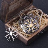 Stainless Steel Vegvisir Viking Mix Gold Color Rune Necklace Viking Scandinavian Norse Viking Necklace Men Christmas Gift