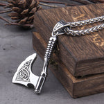 Stainless Steel Viking Axe key bottle opener viking necklace with wooden box as gift