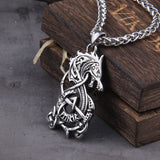 Stainless Steel Viking Dragon with Viking Rune and with wooden box as men gift never fade