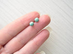 Sterling Silver Turquoise Stud Earrings, Lapis lazuli earrings, Moonstone studs earrings,White pearl earrings