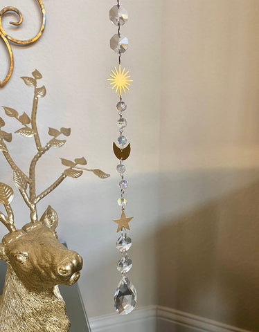 Suncatcher Celestial Crystal Prism Door Hanging Home Decor Occult Jewelry Rainbow Maker