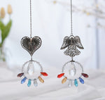 Suncatcher Crystal Angel Hanging Wind Chimes Heart Wall Hanging Home Decor Car Accessories