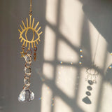 Suncatcher Evil Eye Sun Pentagram Crystal Prism Celestial Home Protection Home Decor Gift