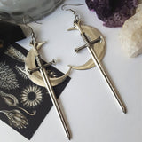 Sword Earrings silver color Classic eardrop All kinds of big sword Fashion Jewellery Novel charm women men gift Gothic mystical