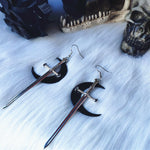 Swords black moon earrings Witchy warrior pagan  gothic medieval silver color Classic warrior gift women 2021 new fashion