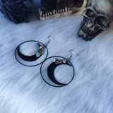 Swords black moon earrings Witchy warrior pagan  gothic medieval silver color Classic warrior gift women 2021 new fashion