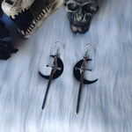 Swords black moon earrings Witchy warrior pagan  gothic medieval silver color Classic warrior gift women 2021 new fashion