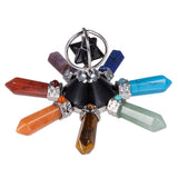 7 Chakra Stone Point Rotate Merkaba Pyramid Energy Generator Reiki Healing Hexagon Crystal Yoga Meditation Balancing