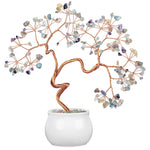 Luck Money Crystal Tree With Ceramics Base Natural Crystal Mineral Gemstone Craft Nordic Home Ornaments