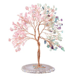 Crystal Money Tree With Agate Slice Base Handmade Bonsai Tree For Wealth And Luck Fengshui Home Decoration|Jewelry