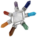 Rock Quartz Pyramid 7 Chakra Energy Generators Crystal Points Healing Reiki Balancing