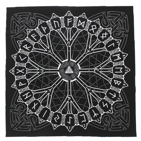 Tarot Tablecloth Rune symbols table cloth Moon Phase Wicca Altar Divination Board Game Velvet Card Pad Pagan Norse Viking Witch Tarot &Divination