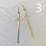 The Enchantress Sun Moon Ring Sword Earrings Classic Eardrop Big Sword Punk Statement Jewellery Women Men Gift Gothic Mystical