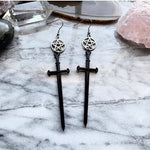 The Enchantress Sun Moon Ring Sword Earrings Classic Eardrop Big Sword Punk Statement Jewellery Women Men Gift Gothic Mystical