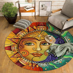 The Sun Tarot Card Round Rug, The Moon, Round Rug For Your Room, Decor Home, Christmas Gift, Vintage Style Rug