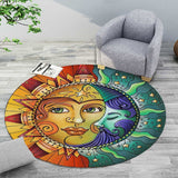 The Sun Tarot Card Round Rug, The Moon, Round Rug For Your Room, Decor Home, Christmas Gift, Vintage Style Rug