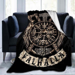 The Vikings Ancient Scandinavian Norse Runes axes 3D Soft Throw Blanket  Lightweight Flannel Blanket