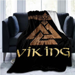 The Vikings Ancient Scandinavian Norse Runes axes 3D Soft Throw Blanket  Lightweight Flannel Blanket