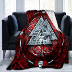 The Vikings Ancient Scandinavian Norse Runes axes 3D Soft Throw Blanket  Lightweight Flannel Blanket