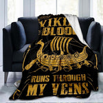 The Vikings Ancient Scandinavian Norse Runes axes 3D Soft Throw Blanket  Lightweight Flannel Blanket