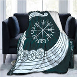 The Vikings Ancient Scandinavian Norse Runes axes 3D Soft Throw Blanket  Lightweight Flannel Blanket