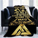 The Vikings Ancient Scandinavian Norse Runes axes 3D Soft Throw Blanket  Lightweight Flannel Blanket