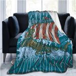 The Vikings Ancient Scandinavian Norse Runes axes 3D Soft Throw Blanket  Lightweight Flannel Blanket