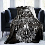 The Vikings Ancient Scandinavian Norse Runes axes 3D Soft Throw Blanket  Lightweight Flannel Blanket