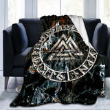 The Vikings Ancient Scandinavian Norse Runes axes 3D Soft Throw Blanket  Lightweight Flannel Blanket