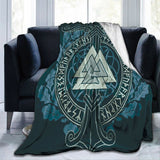 The Vikings Ancient Scandinavian Norse Runes axes 3D Soft Throw Blanket  Lightweight Flannel Blanket