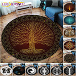 The Vikings Skull Pattern Area Rug Round Floor Mat Living Room Carpet Bathroom Kitchen Rug Doormat