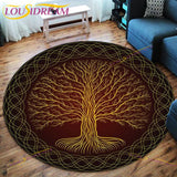 The Vikings Skull Pattern Area Rug Round Floor Mat Living Room Carpet Bathroom Kitchen Rug Doormat