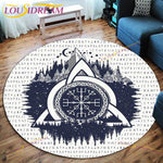 The Vikings Skull Pattern Area Rug Round Floor Mat Living Room Carpet Bathroom Kitchen Rug Doormat