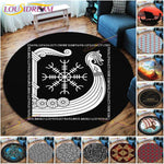 The Vikings Skull Pattern Area Rug Round Floor Mat Living Room Carpet Bathroom Kitchen Rug Doormat