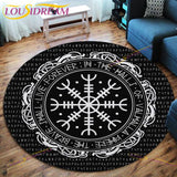 The Vikings Skull Pattern Area Rug Round Floor Mat Living Room Carpet Bathroom Kitchen Rug Doormat