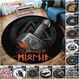 The Vikings Skull Pattern Area Rug Round Floor Mat Living Room Carpet Bathroom Kitchen Rug Doormat