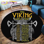 The Vikings Skull Pattern Area Rug Round Floor Mat Living Room Carpet Bathroom Kitchen Rug Doormat