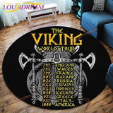 The Vikings Skull Pattern Area Rug Round Floor Mat Living Room Carpet Bathroom Kitchen Rug Doormat