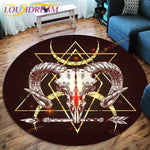 The Vikings Skull Pattern Area Rug Round Floor Mat Living Room Carpet Bathroom Kitchen Rug Doormat