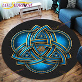 The Vikings Skull Pattern Area Rug Round Floor Mat Living Room Carpet Bathroom Kitchen Rug Doormat