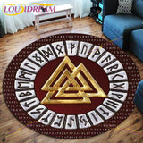 The Vikings Skull Pattern Area Rug Round Floor Mat Living Room Carpet Bathroom Kitchen Rug Doormat