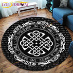 The Vikings Skull Pattern Area Rug Round Floor Mat Living Room Carpet Bathroom Kitchen Rug Doormat