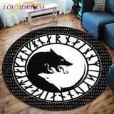 The Vikings Skull Pattern Area Rug Round Floor Mat Living Room Carpet Bathroom Kitchen Rug Doormat